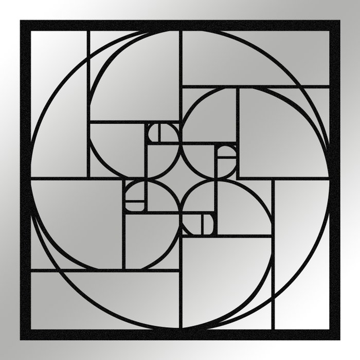Wallity Golden Ratio Escultura de pared Negra Wallity Golden Ratio Escultura de pared Negra